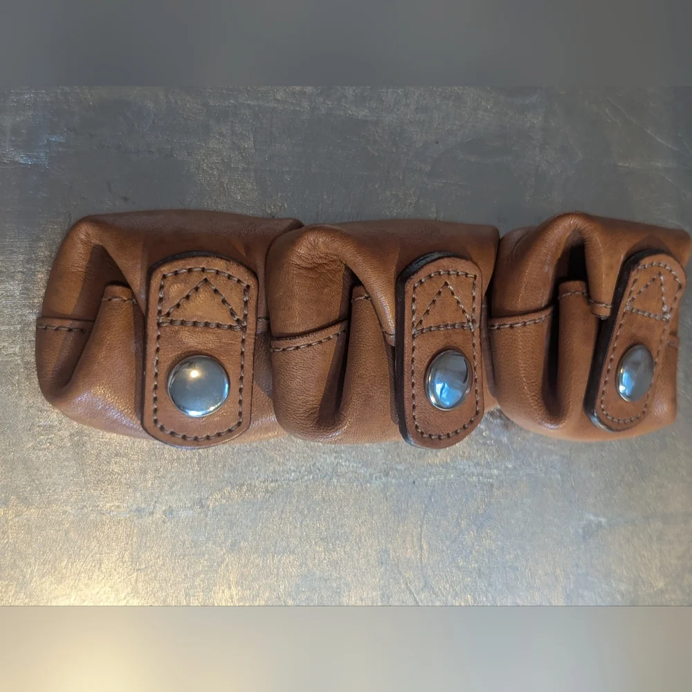 Brown Leather Pouch Set Coin Purse Small Things Jewelry Case